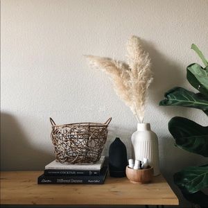 Coiled woven storage basket, fruit basket